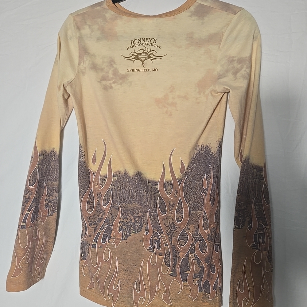 Harley-Davidson Beige Flame Graphic Shirt - Picture 4 of 10